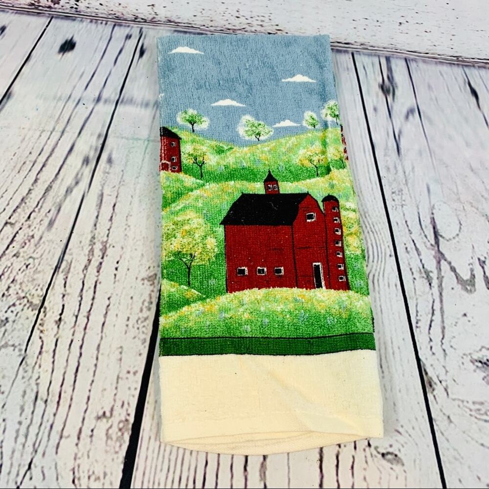 Warren Kimble Barns kitchen towel new